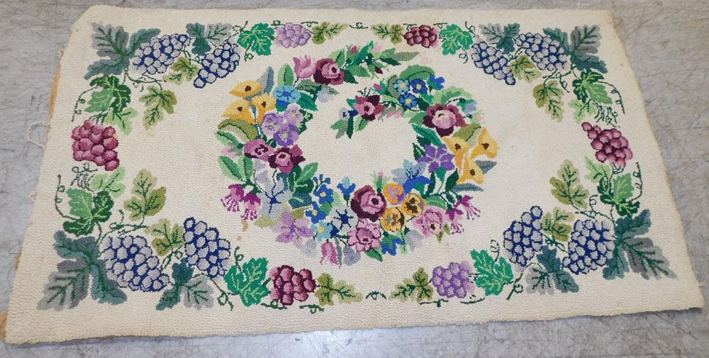3' 1" X 5' 6" Antique Handmade Hook Rug (1 of 3)