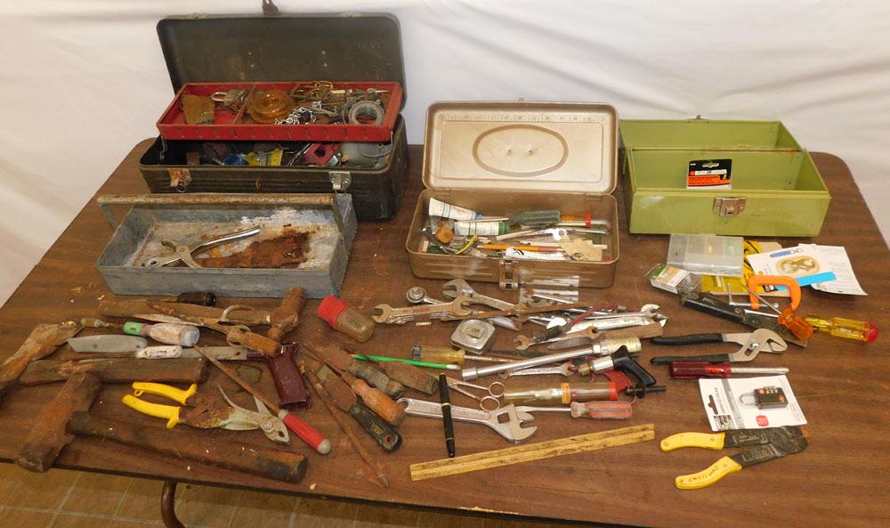 Lot Three Metal Tool Boxes W/ Contents (1 of 4)