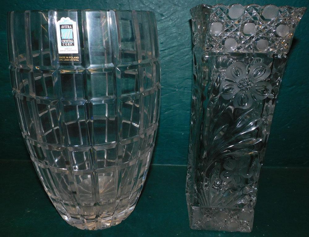 Lead Crystal Vase & Cut Glass Vase (1 of 2)