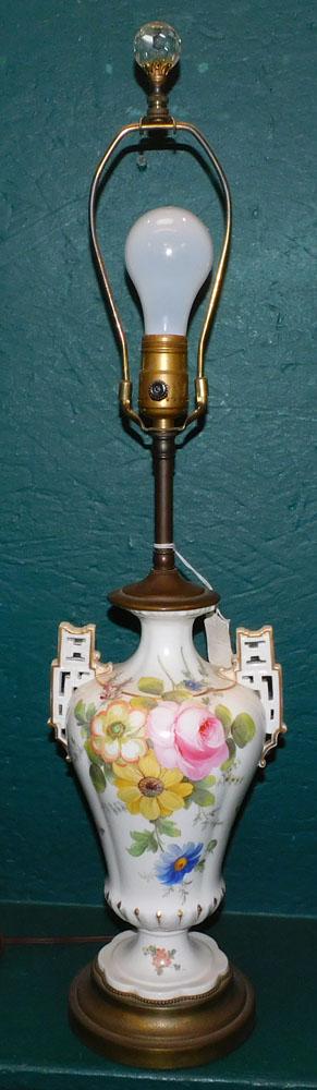 Paint Decorated Porcelain Lamp (1 of 3)