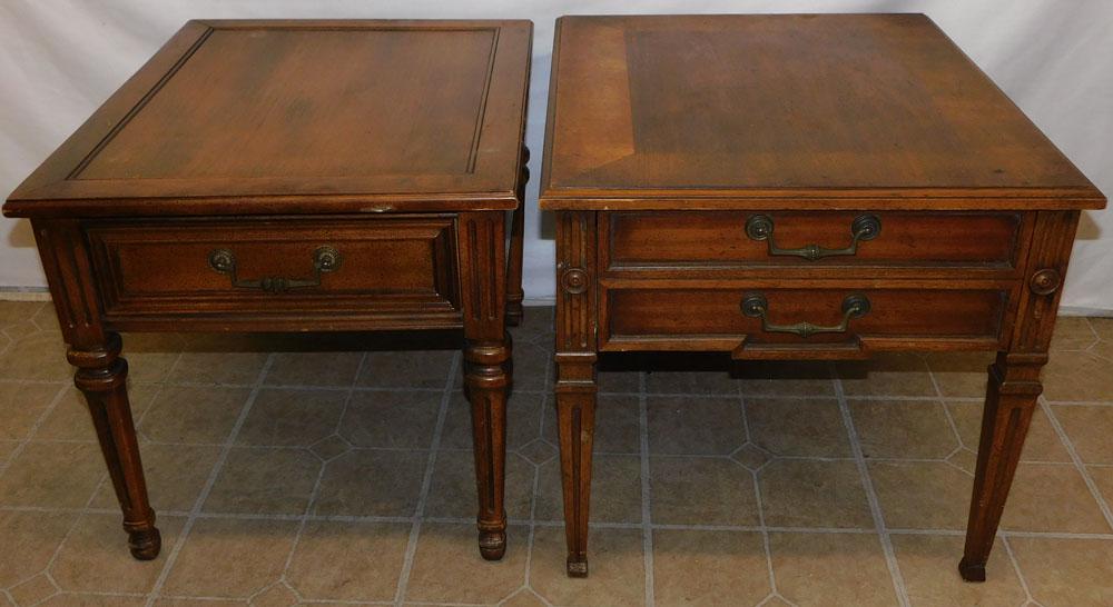 Two Walnut End Tables ( 1 By Heritage) (1 of 5)