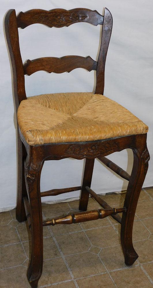 Country French Oak Ladder Back Bar Stool (1 of 3)