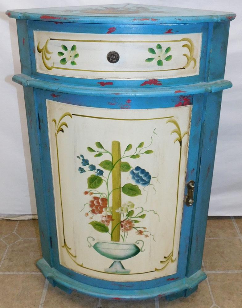 Paint Decorated Corner Cabinet (1 of 4)