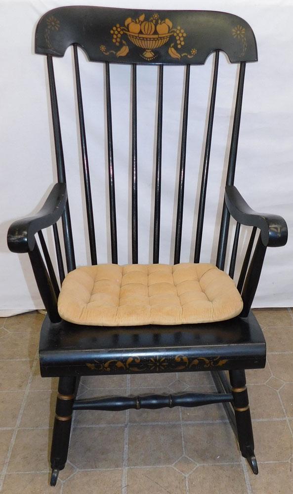 Black Lacquered Boston Rocker By Tell City Chair Co. (1 of 7)