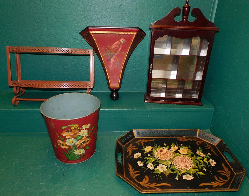 Wall Bracket - Trash Can - Mahogany Wall Cabinet: Wall Bracket - Trash Can - Mahogany Wall Cabinet. 22 1/2" x 16 1/4" "ALL DESCRIPTIONS AND ANY CONDITION STATEMENT GIVEN BY LANGSTON AUCTION GALLERY ARE STRICTLY OPINIONS AND LANGSTON'S SHALL HAVE NO R