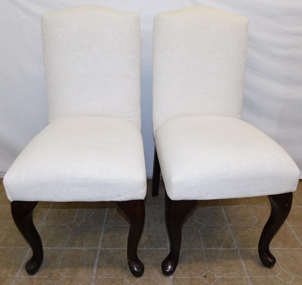 Pair Mahogany Upholstered Side Chairs By Bombay Co. (1 of 4)