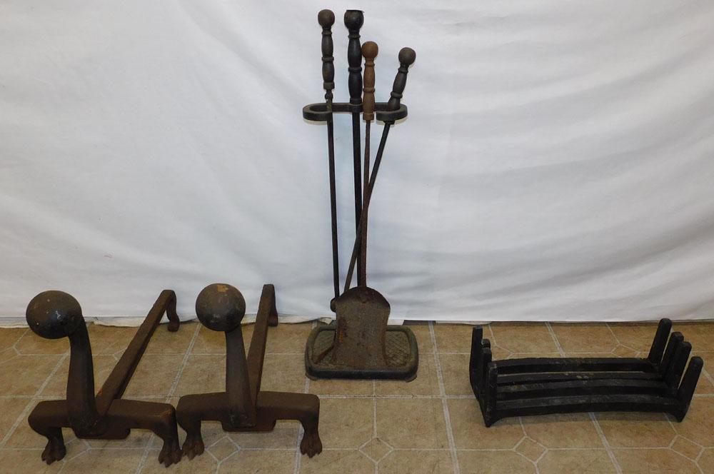 Cast Iron Andirons - Fire Tools - Log Holders (1 of 4)