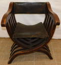 Oak & Leather Folding Chair