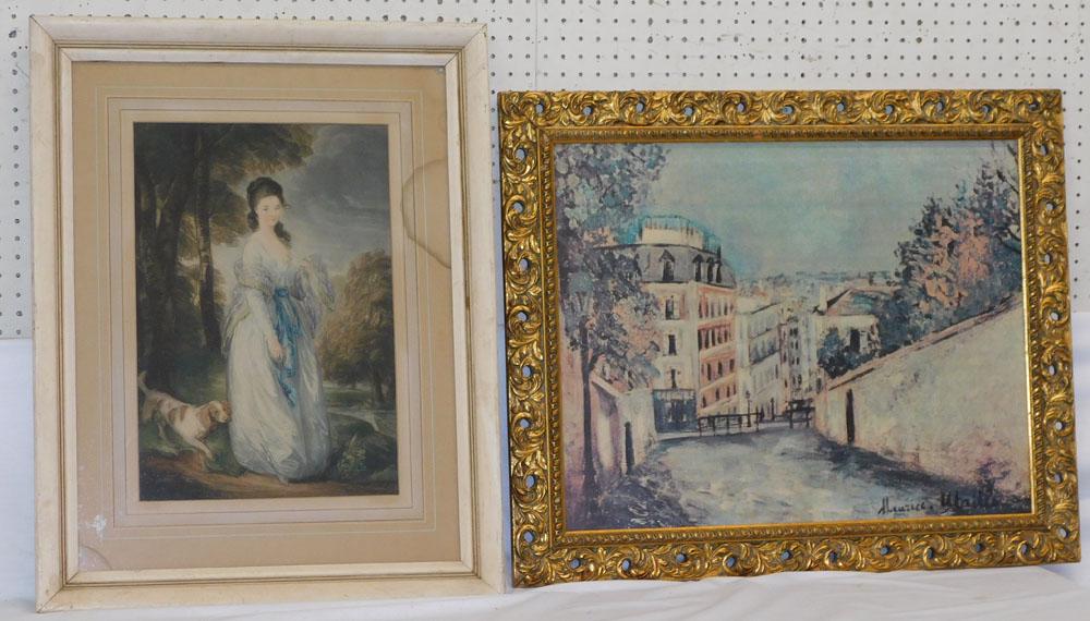 Gilt Ornate Framed Print On Canvas & Framed Print Of Lady (1 of 5)