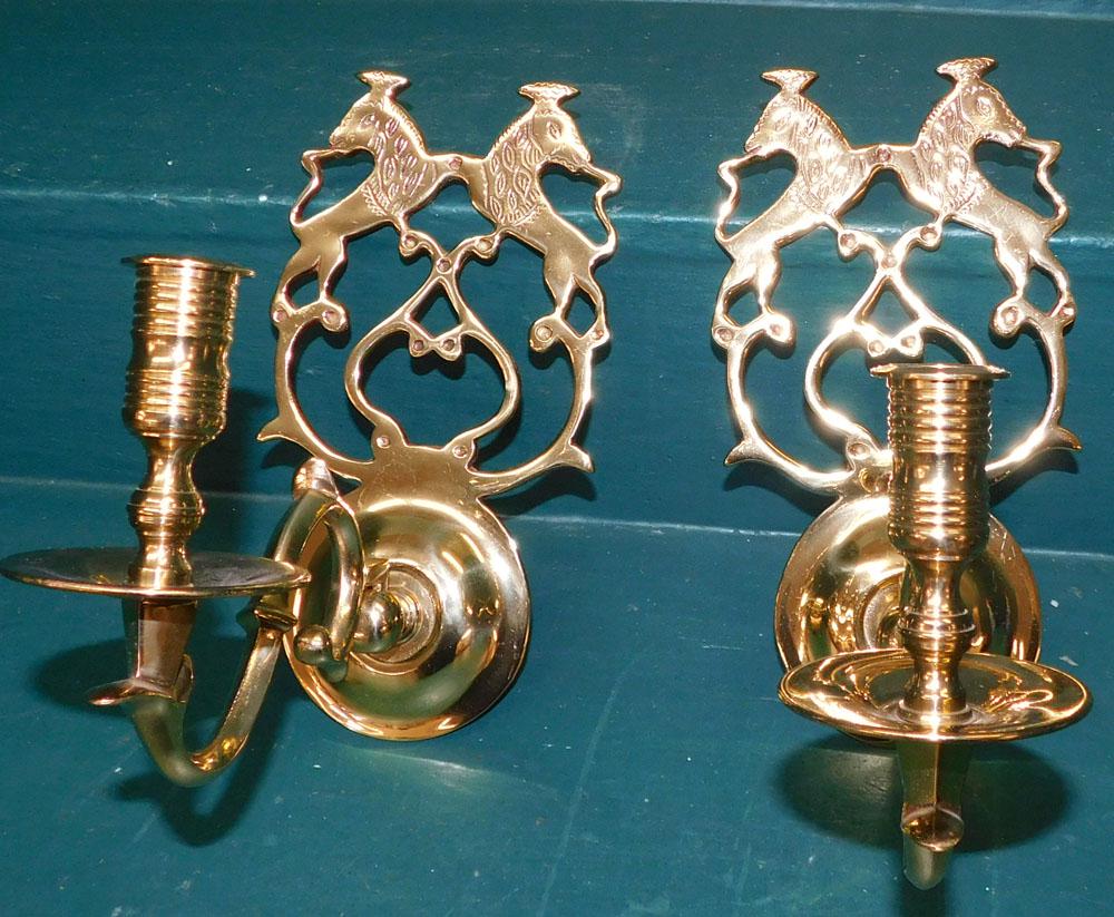 Pair of Cast Brass Sconces (1 of 3)