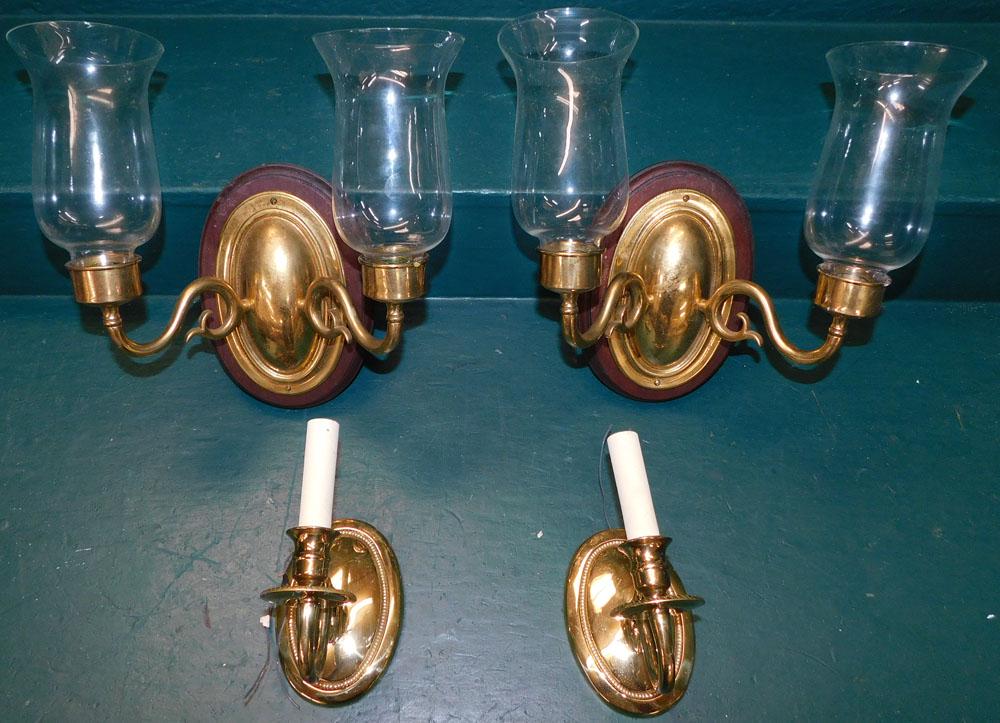 2 Pair of Brass Sconces, (1 by VA Metalcrafters) (1 of 4)