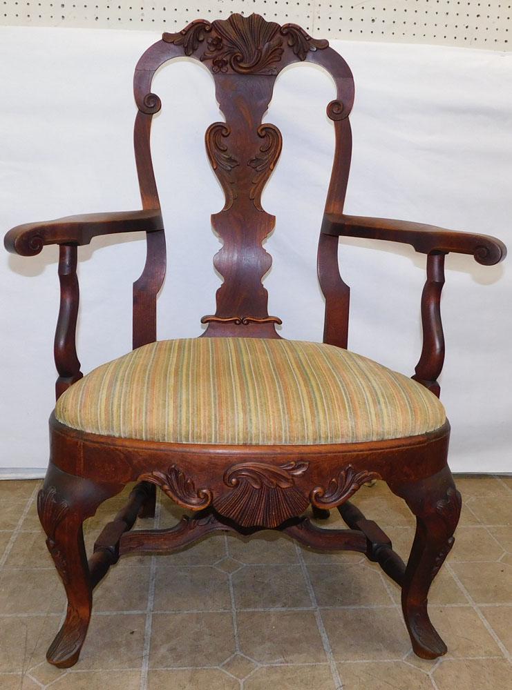 Carved Cherry Arm Chair (1 of 5)