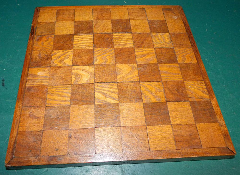 Antique Walnut Inlaid Game Board (1 of 2)