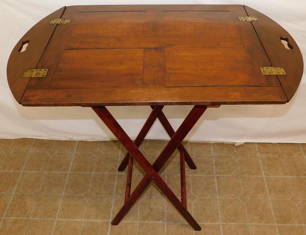 19th C Mahogany Butler's Tray on Stand (1 of 2)