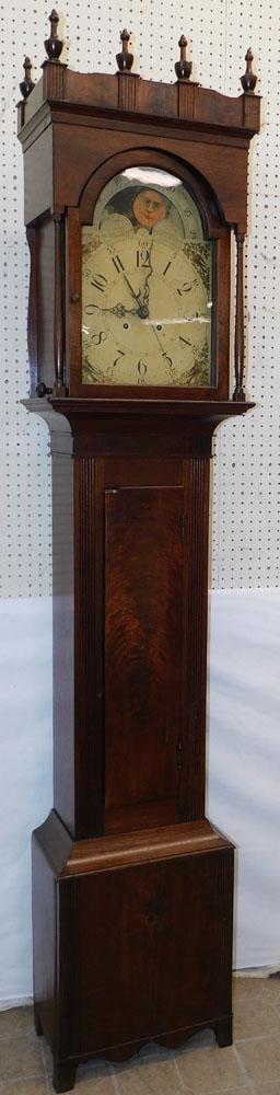 19th C American Federal Walnut Painted Dial Grandfather Clock (1 of 10)