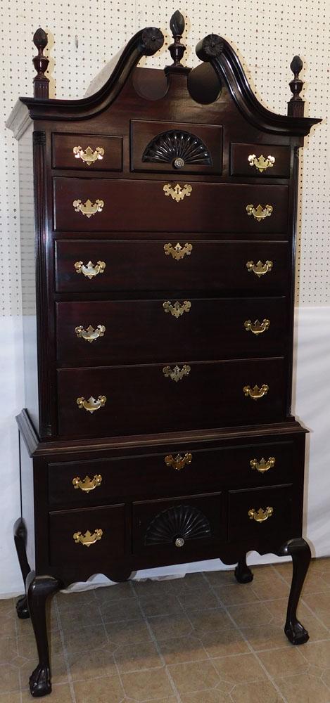 Mahogany Chippendale Style Highboy with Ball & Claw Feet by Kaplan (1 of 8)