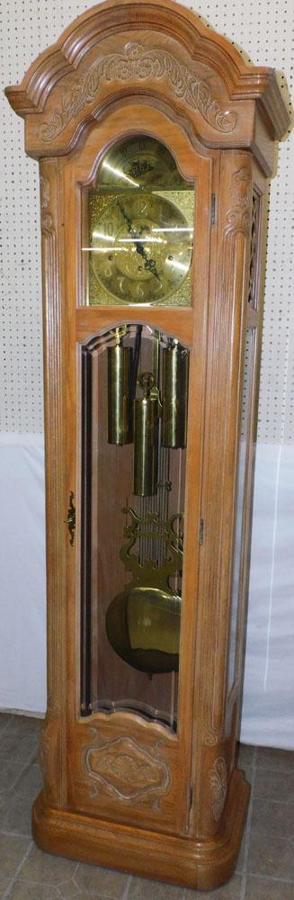 Bleached Chestnut & Brass Grandfather Clock by Ridgeway (1 of 7)