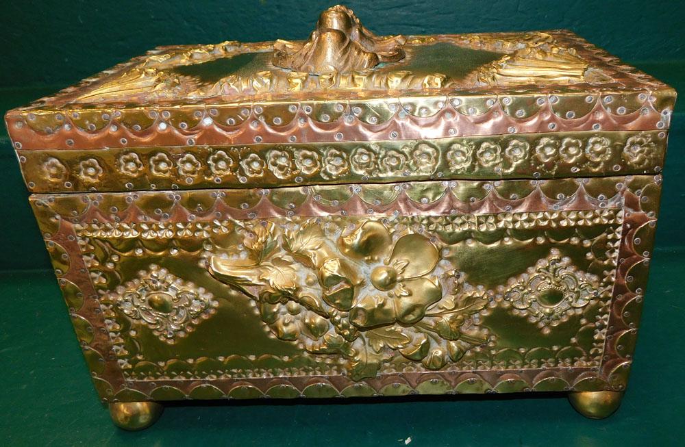 Antique Embossed Brass Document Box (1 of 8)