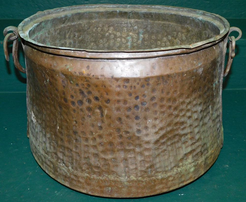 Antique Hammered Dovetailed Copper Pot with 2 Handles (1 of 5)