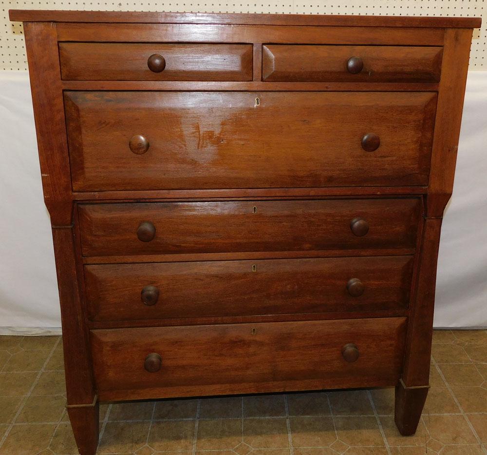 19th C Walnut 2/4 Empire Chest (1 of 5)