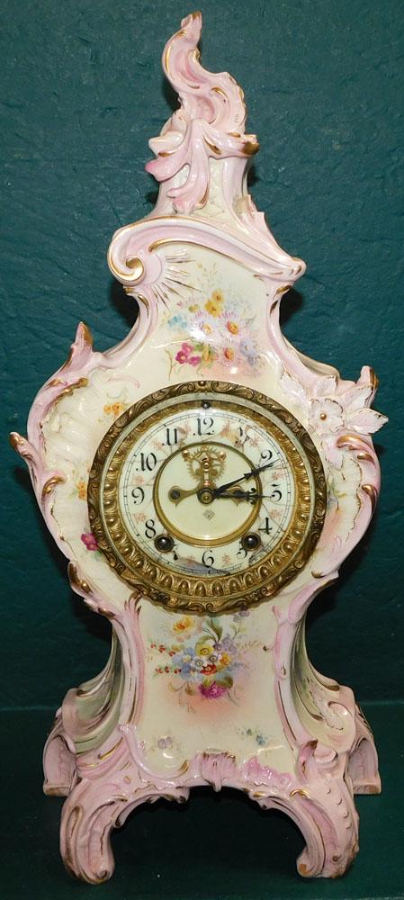 Hand Painted Porcelain Clock by Ansonia (1 of 5)