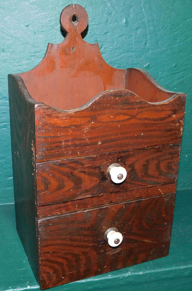Antique Pine 2 Drawer Salt Box (1 of 3)