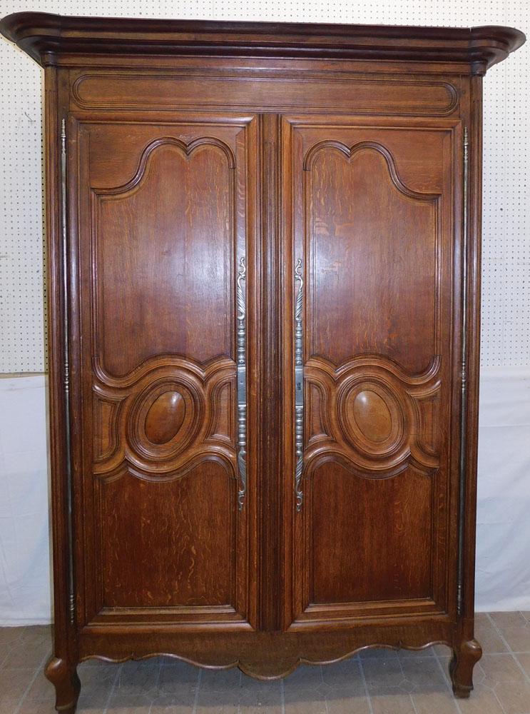 19th C French Oak 2 Door Armoire (1 of 4)