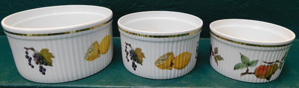 3 Royal Worcester Evesham Souffle Dishes (1 of 3)