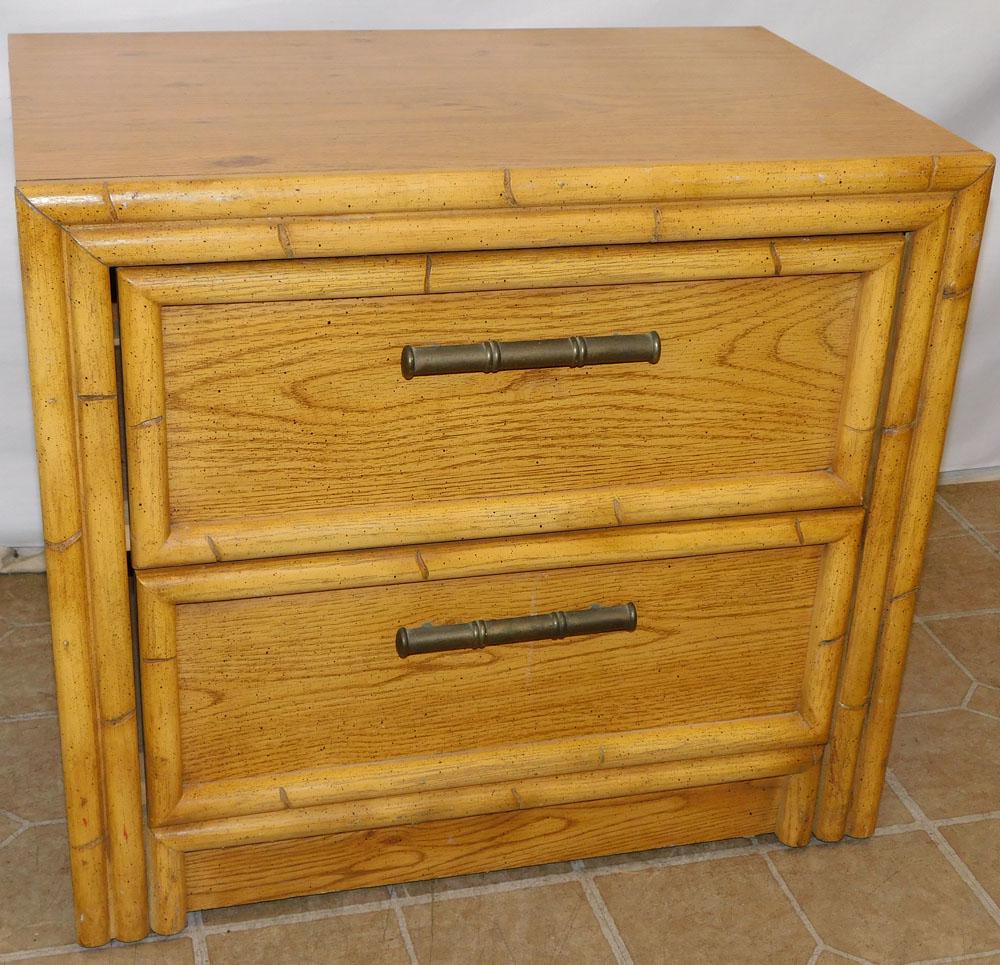 Mid Century Modern Faux Bamboo 2 Drawer Night Stand by Lea Furniture (1 of 6)