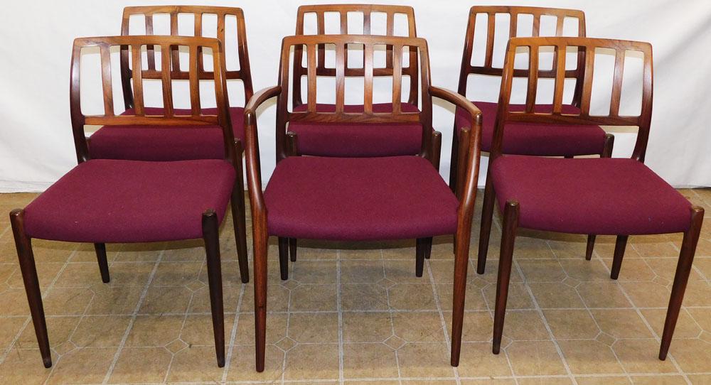 Set of 6 Mid Century Rosewood Niels Otto Moller Dining Chairs (1 of 8)