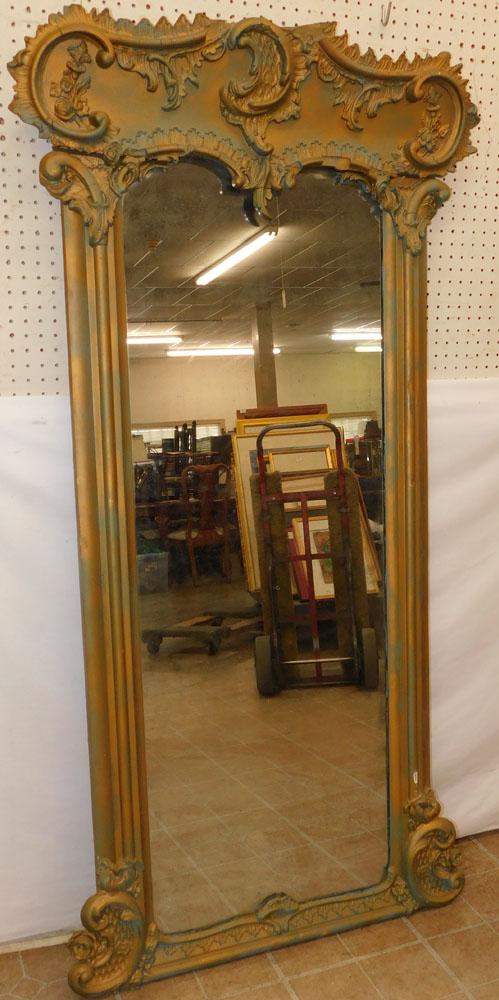 Antique Ornate Paint Decorated Pier Mirror (1 of 6)
