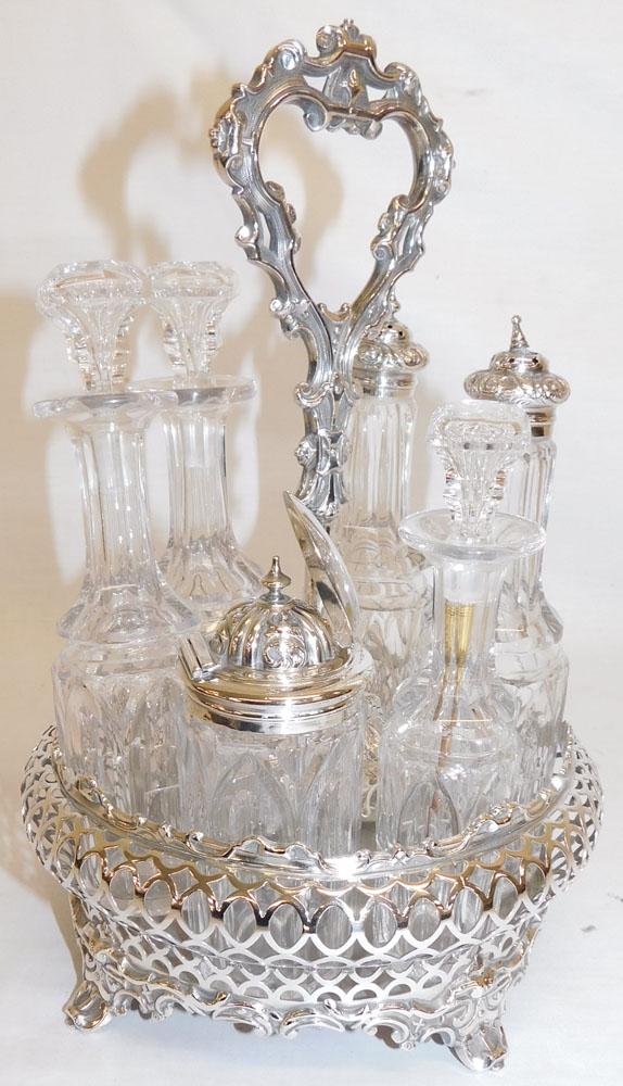 Silverplated Open Work Cruet Set (1 of 5)