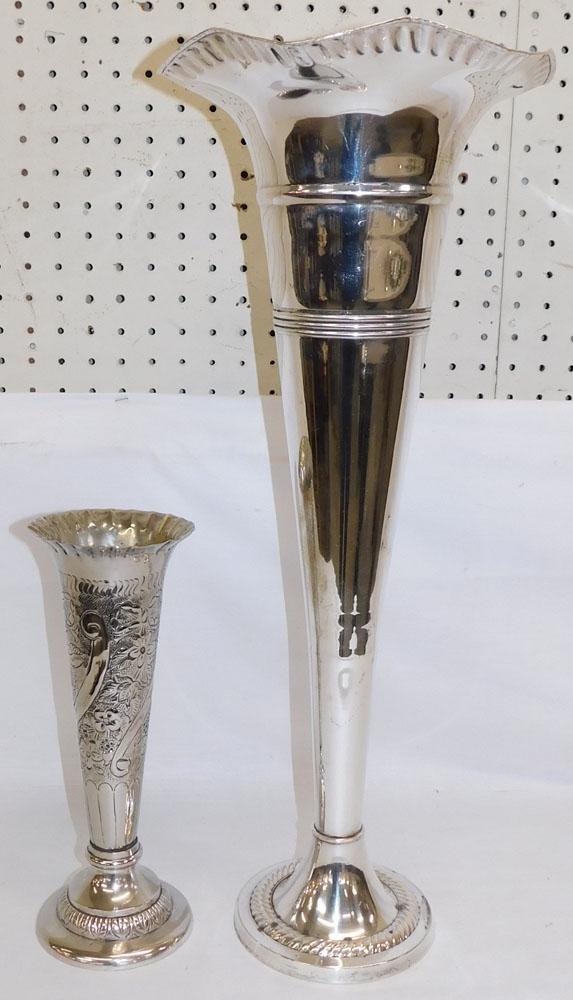 2 Silverplated Trumpet Vases (1 of 6)