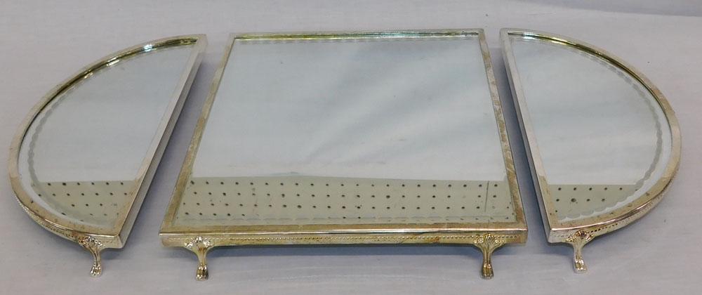 3 Part Silverplated & Mirrored Plateau (1 of 3)