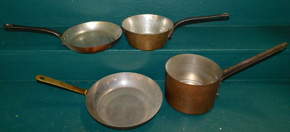 2 Antique Copper Pots & 2 Copper Pans (1 of 3)