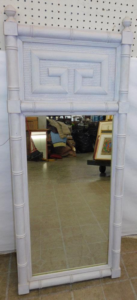 Painted Wood Faux Bamboo Trumeau Mirror (1 of 4)