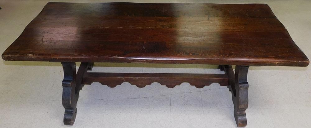 Antique Pine Trestle Dining Table (1 of 4)