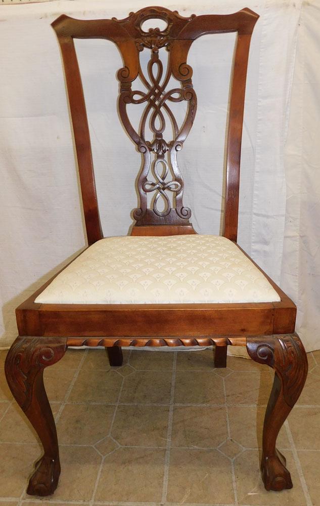 Antique Carved Mahogany Chippendale Style Side Chair (1 of 5)