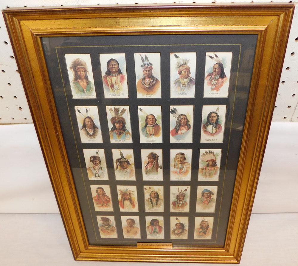 Framed Native American Tobacco Trading Cards (1 of 5)