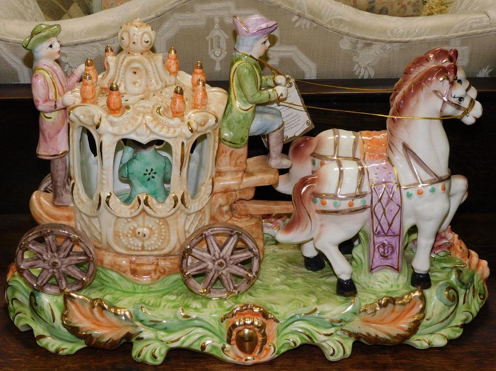 Capodimonte Horse & Carriage Porcelain Centerpiece (1 of 8)