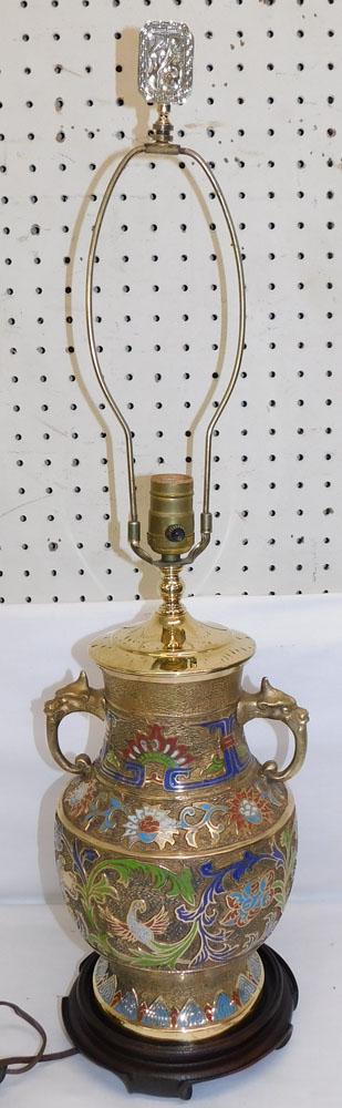 Antique Champleve Vase Lamp (1 of 5)