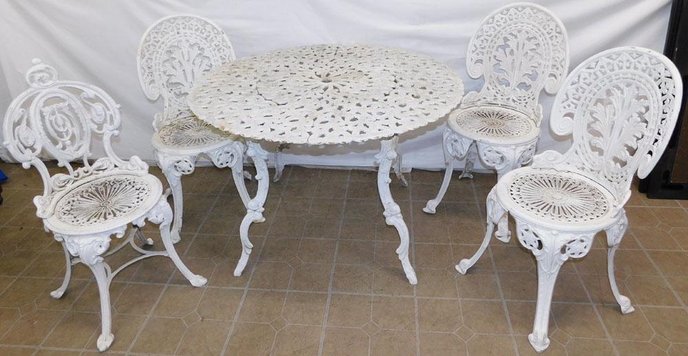 5 Piece Painted Cast Aluminum Patio Set (1 of 8)