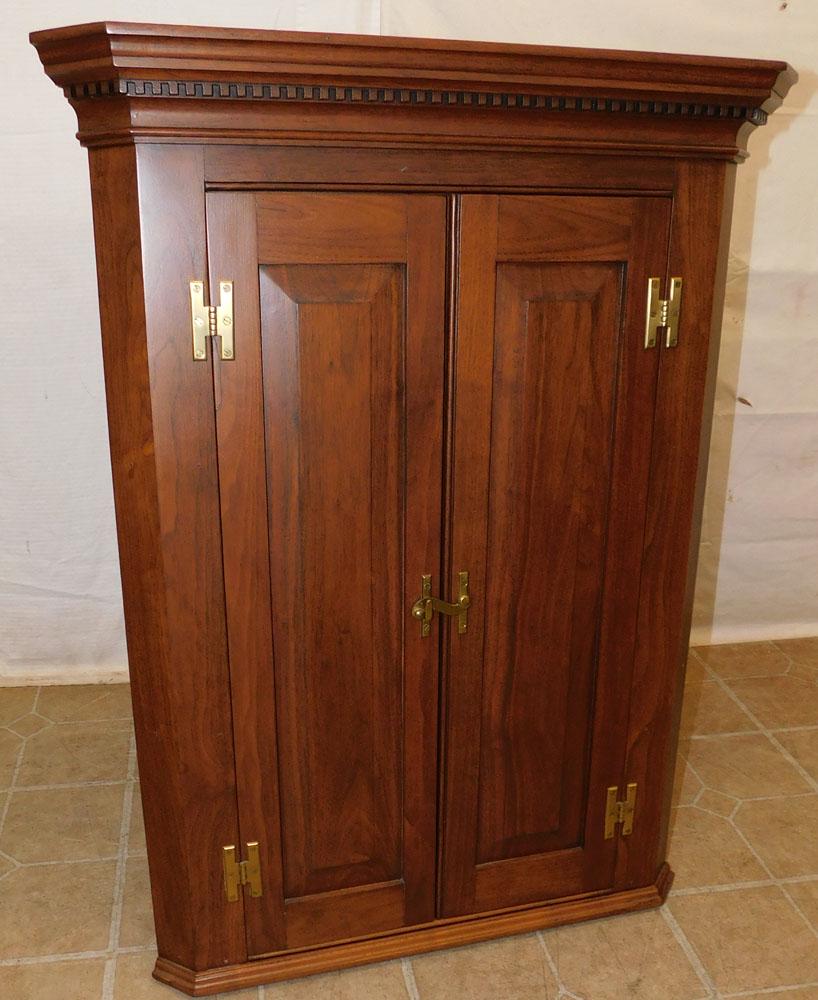 Benchmade Hanging Walnut Blind Door Corner Cabinet (1 of 3)