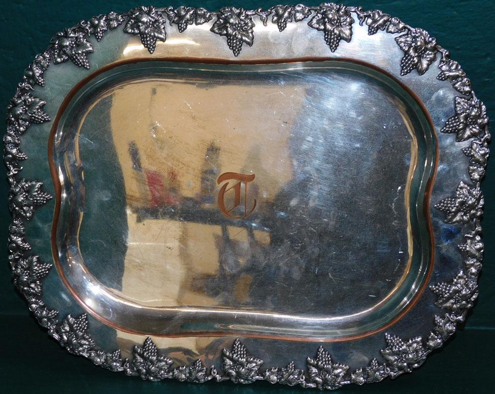 Silver on Copper Grape & Cable Serving Tray (1 of 2)