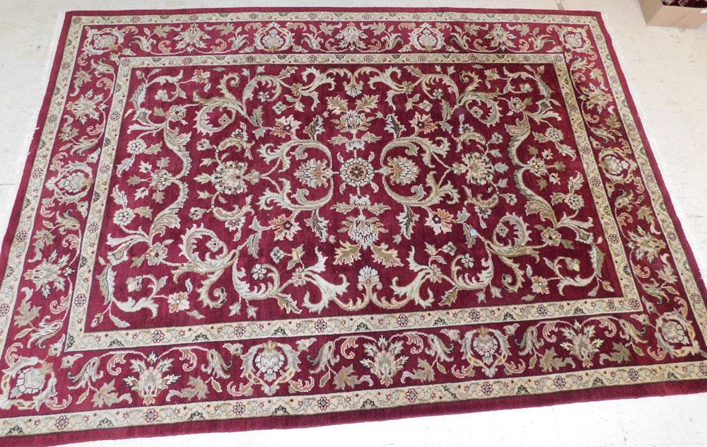 8' 2" x 11' 10" Handmade Oriental Rug: 8' 2" x 11' 10" Handmade Oriental Rug. ALL DESCRIPTIONS AND ANY CONDITION STATEMENT GIVEN BY LANGSTON AUCTION GALLERY ARE STRICTLY OPINIONS AND LANGSTON'S SHALL HAVE NO RESPONSIBILITY FOR ERRORS OR OM