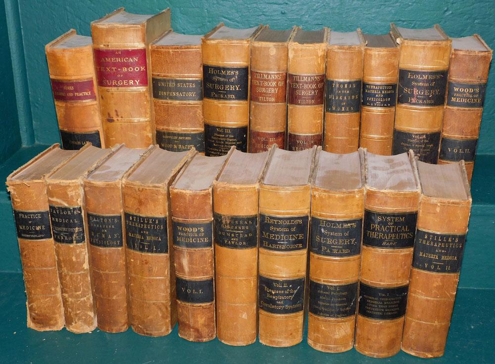 21 Antique Leather Bound Medical Books (1 of 7)