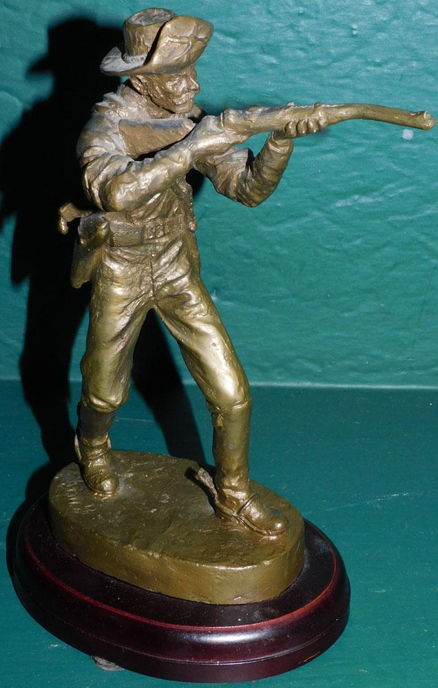 Bronze Statue of US Soldier Signed (1 of 2)