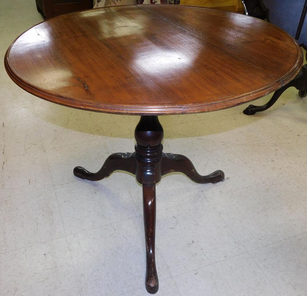19th C Walnut Tilt Top Tea Table with Bird Cage (1 of 4)