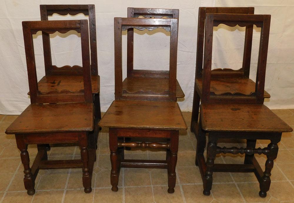 Set of 6 18th C English Oak Side Chairs (1 of 4)