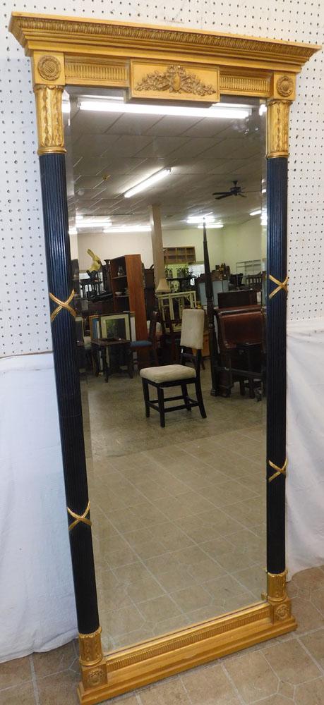 Gilded & Paint Decorated Bevel Edge Glass Pier Mirror (1 of 6)